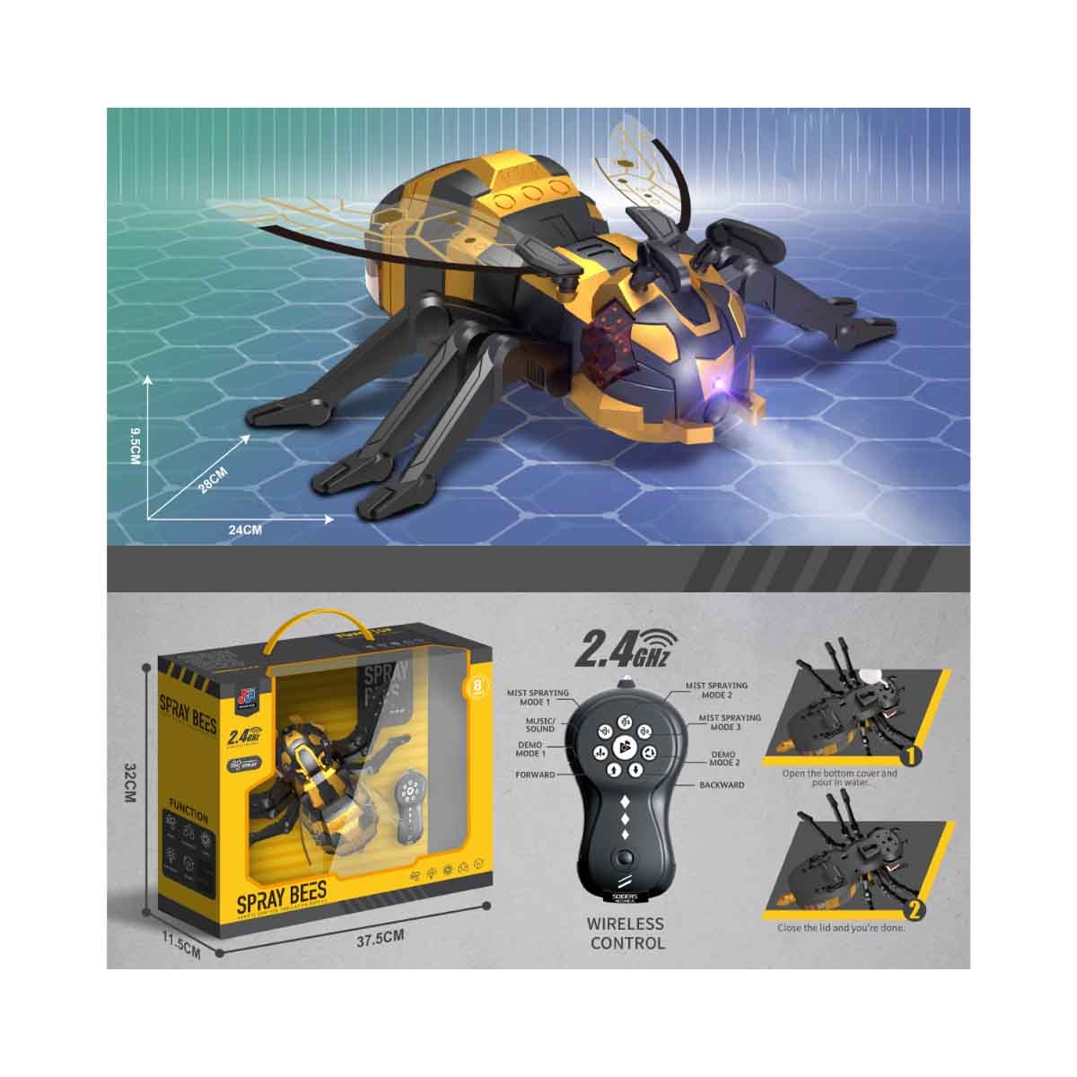 نانهونغ لعبة نحلة ميكانيكية بالتحكم 2.4G للأولاد، عمر 8-10 سنوات
