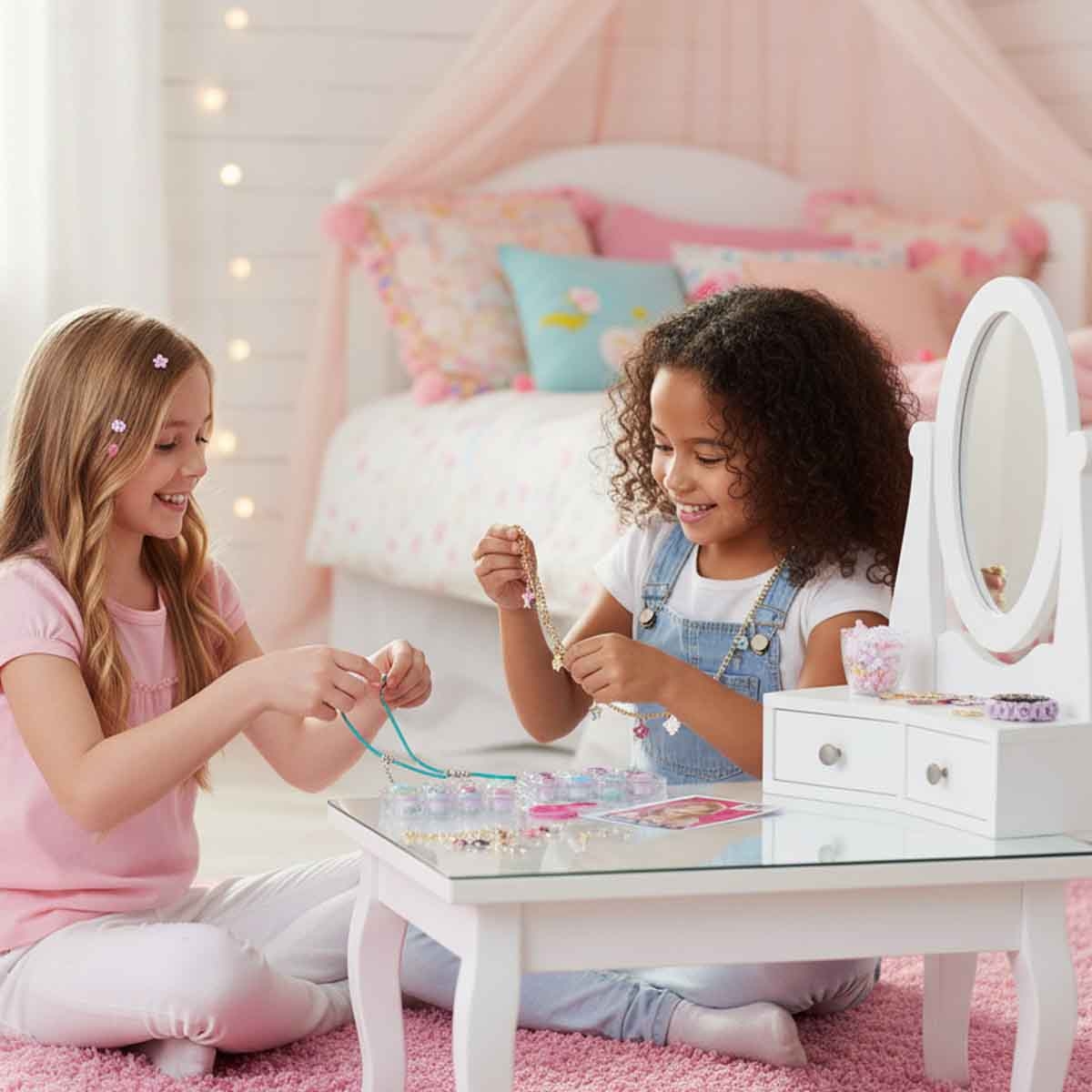 مي بو كاي مجموعة أساور لامعة 2 في 1، للبنات، من عمر 5 إلى 7 سنوات