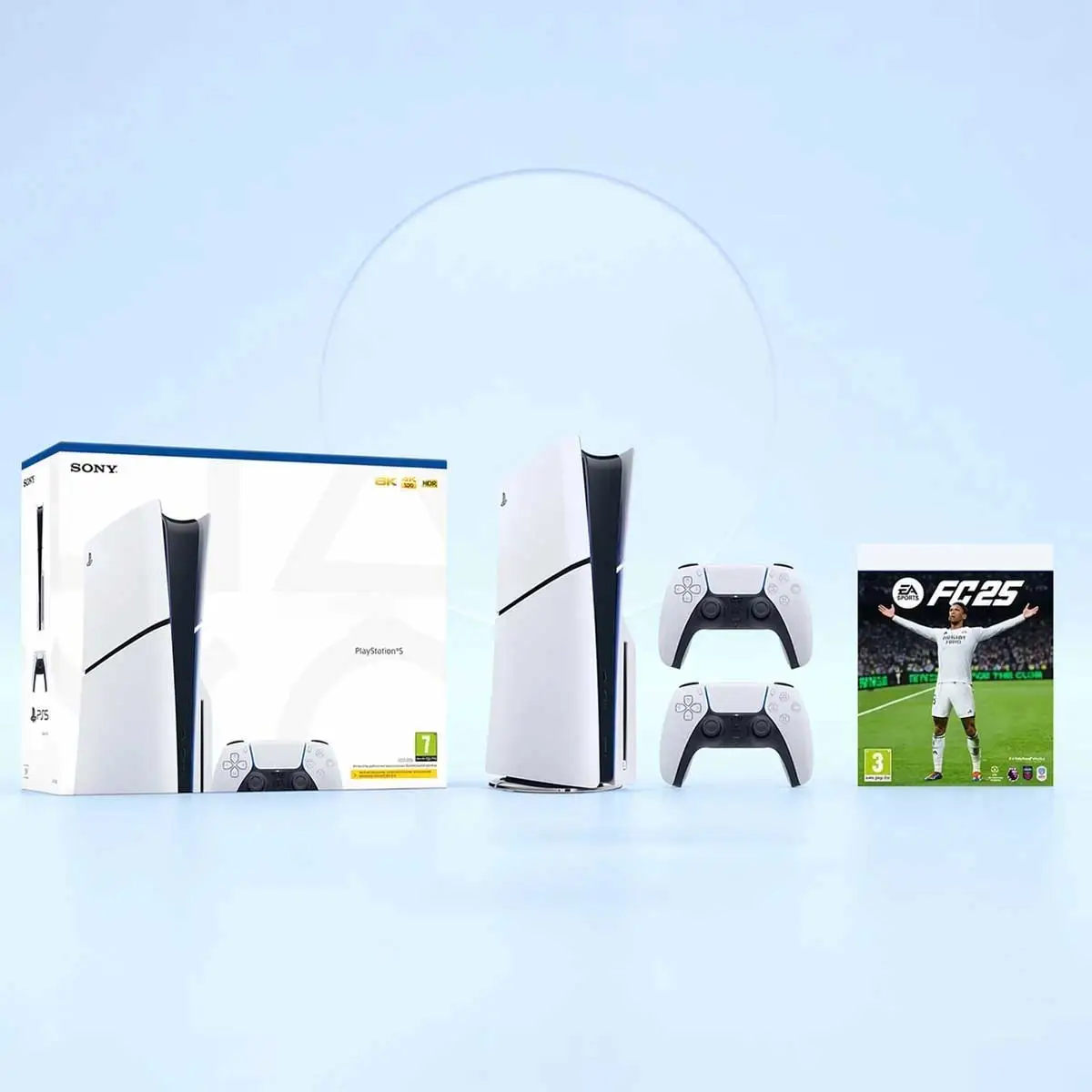 Sony PS5 Slim Disc (KSA Version) with 1 Additional Controller and 1 Video Game Bundle