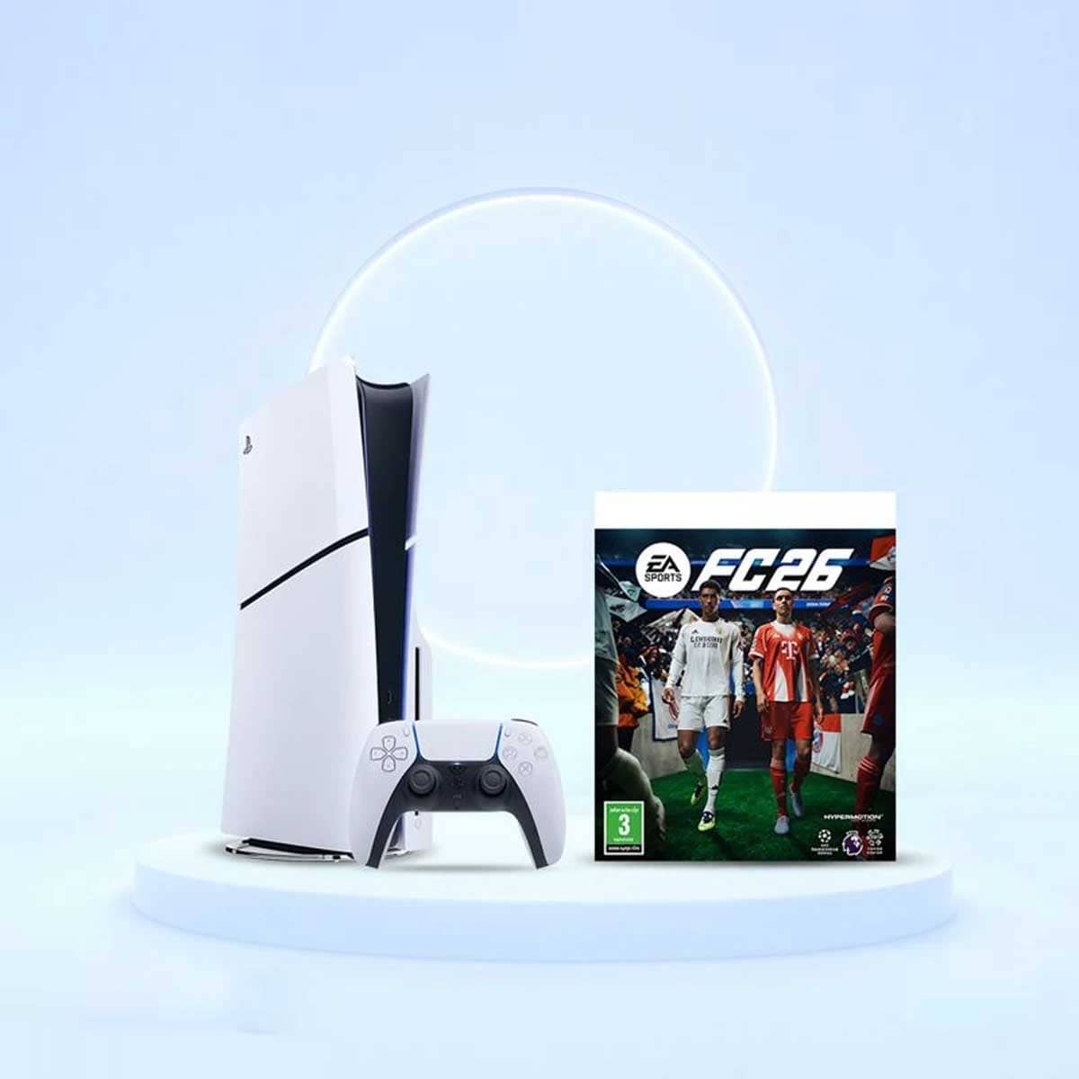Sony PS5 Blu-Ray Disc (KSA Version) with Controller + FC26 Bundle