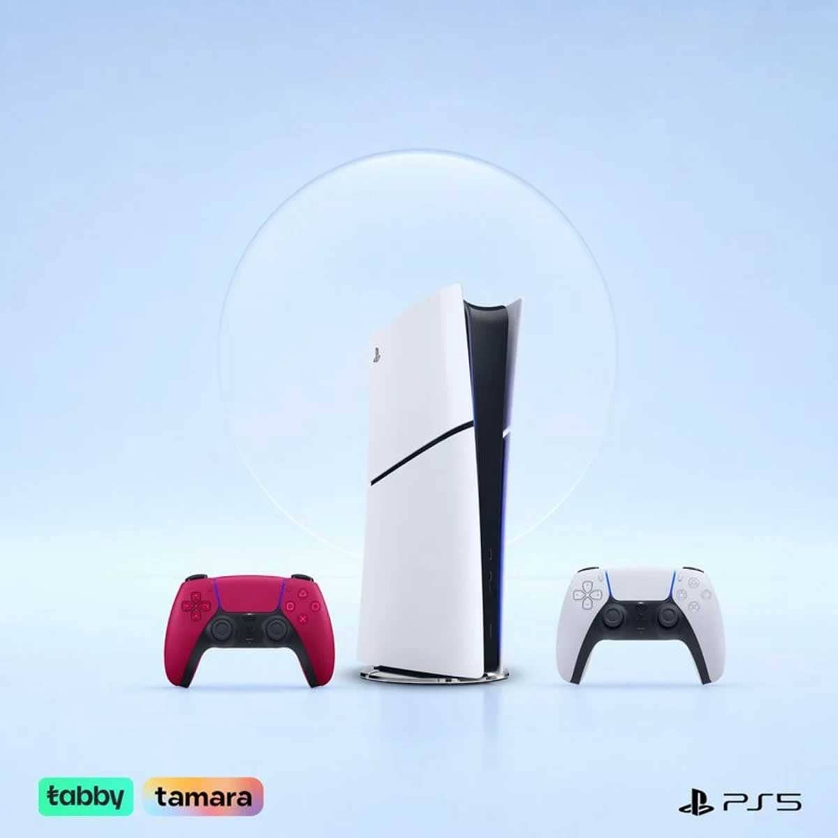 Sony PlayStation5 KSA Version Slim Digital Edition 825 GB Console with DualSense Red Wireless Controller Bundle