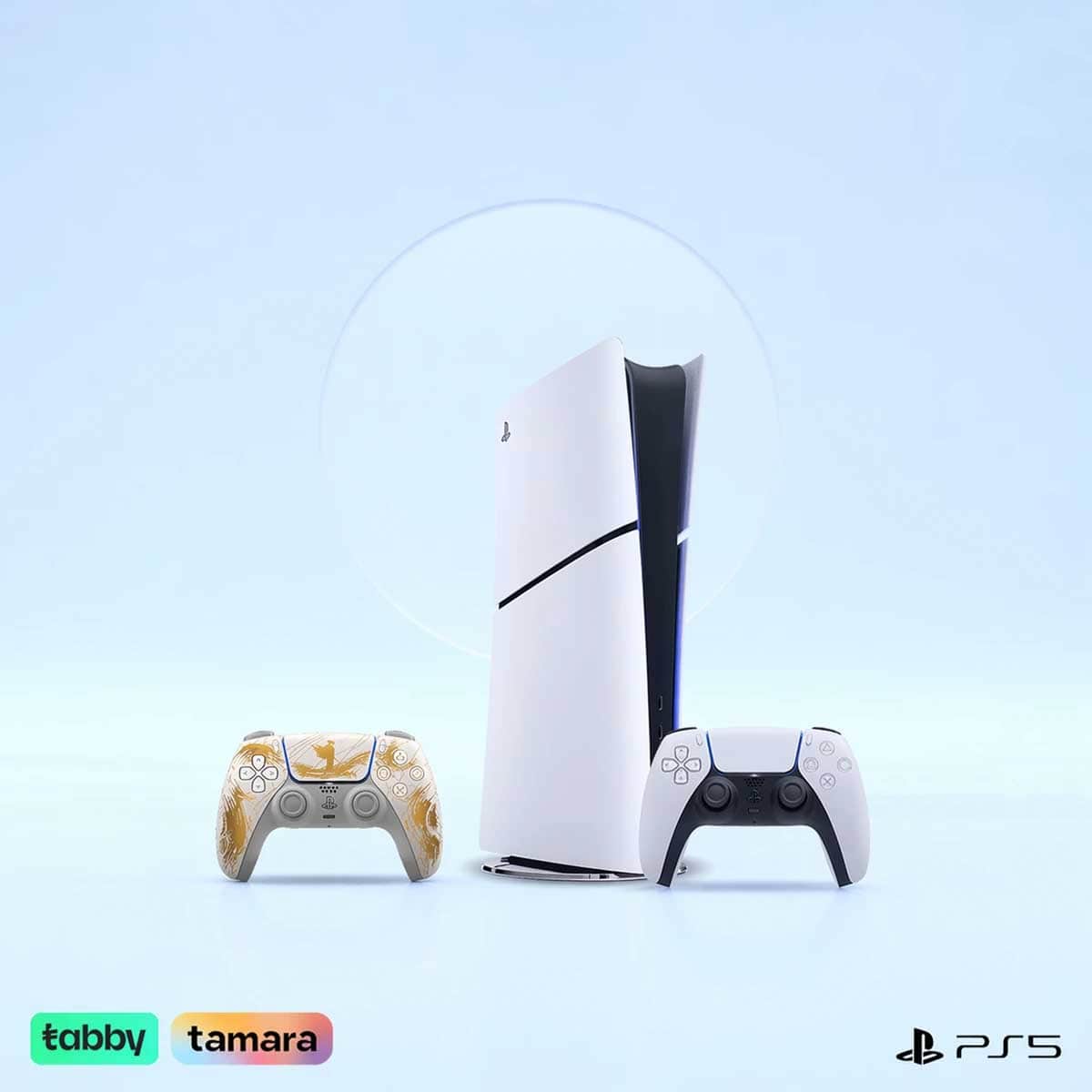 Sony PlayStation5 KSA Version Slim Digital Edition 825 GB Console with Ghost of Yotei Gold Limited Edition DualSense Wireless Controller Bundle