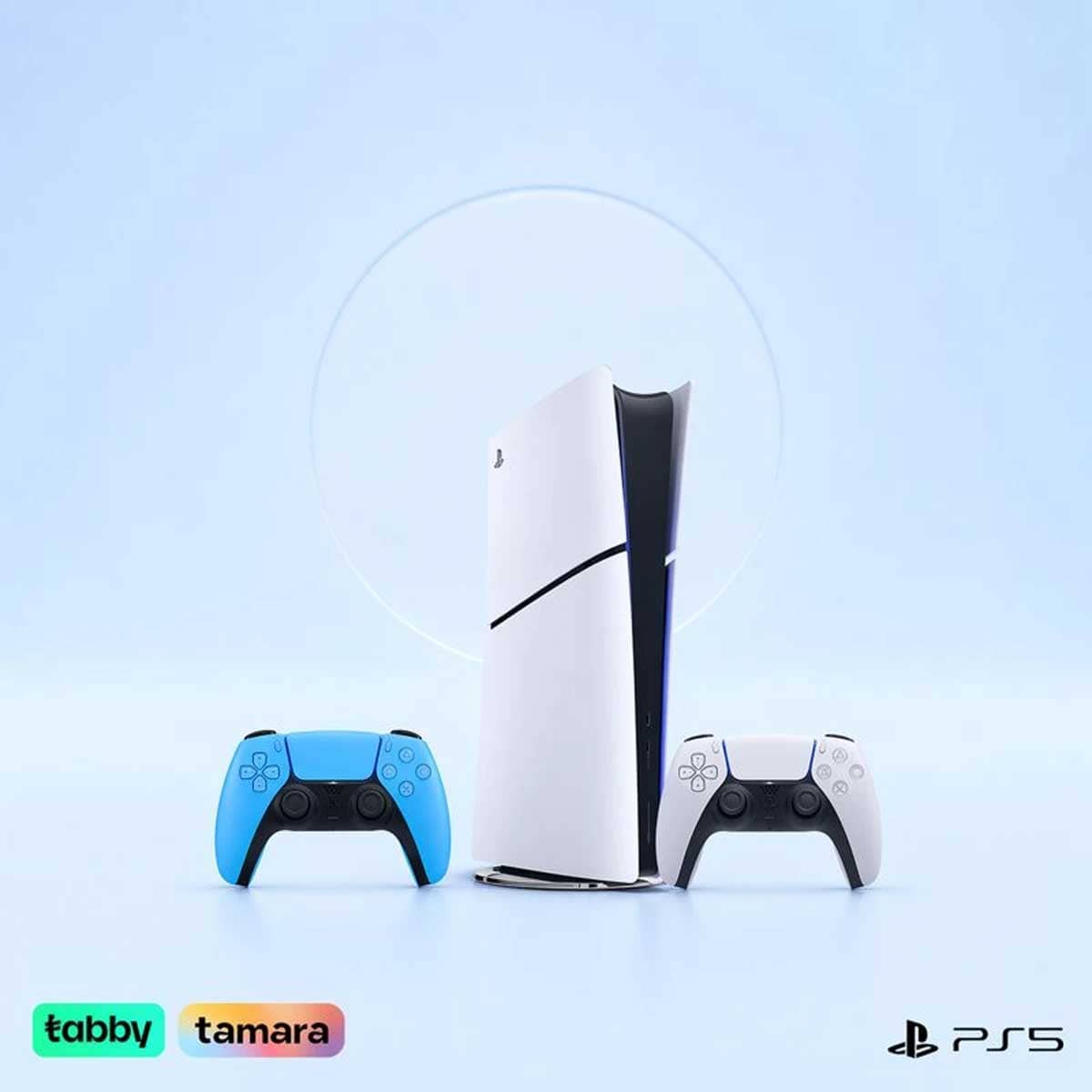 Sony PlayStation5 KSA Version Slim Digital Edition 825 GB Console with DualSense Blue Wireless Controller Bundle