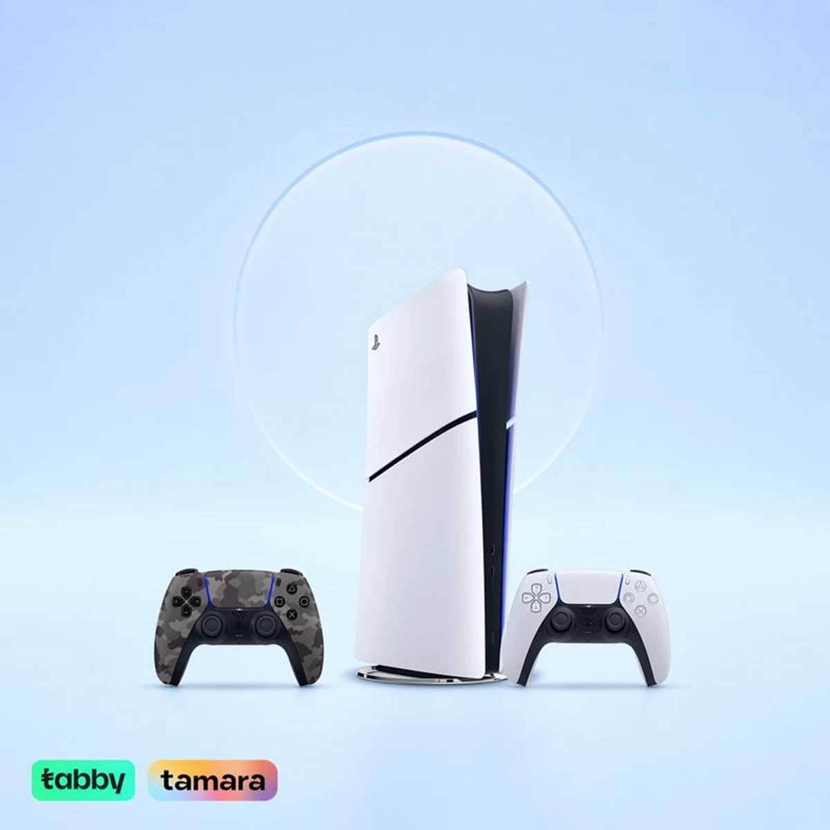 Sony PlayStation5 KSA Version Slim Digital Edition 825 GB Console with DualSense Grey Camouflage Wireless Controller Bundle
