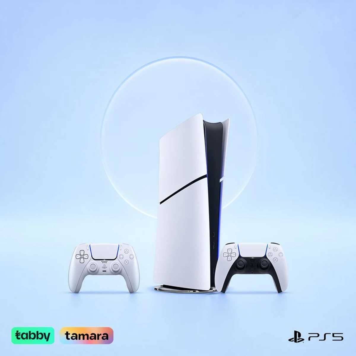 Sony PlayStation5 KSA Version Slim Digital Edition 825 GB Console with DualSense (KSA Version) Chroma Pearl Wireless Controller Bundle
