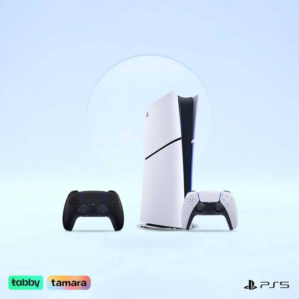 Sony PlayStation5 KSA Version Slim Digital Edition 825 GB Console with DualSense (KSA Version) Midnight Black Wireless Controller Bundle