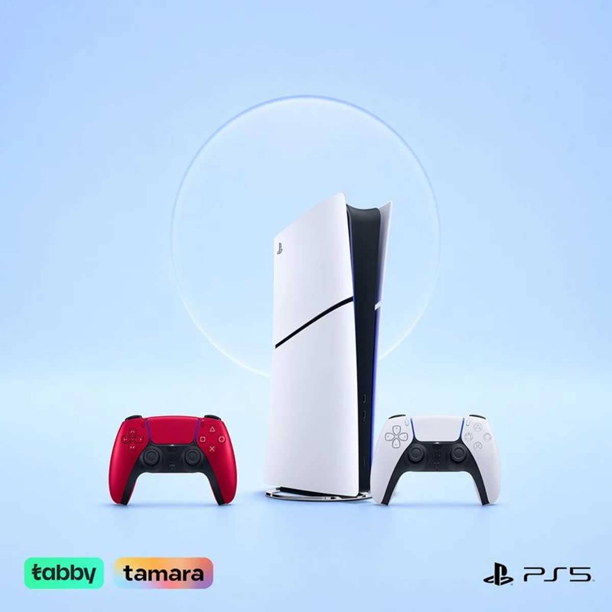 Sony PlayStation5 KSA Version Slim Digital Edition 825 GB Console with DualSense (KSA Version) Volcanic Red Wireless Controller Bundle