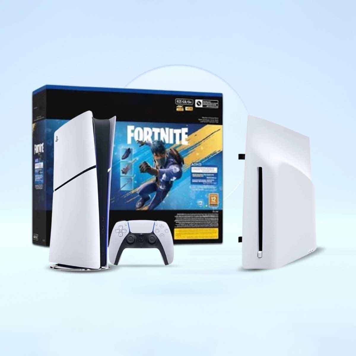 سوني بلايستيشن 5 الإصدار الرقمي سعة 825 جيجابايت مع لعبة فورتنايت فلاورينغ كايوس (نسخة السعودية) ومحرك أقراص بلايستيشن 5 - حزمة