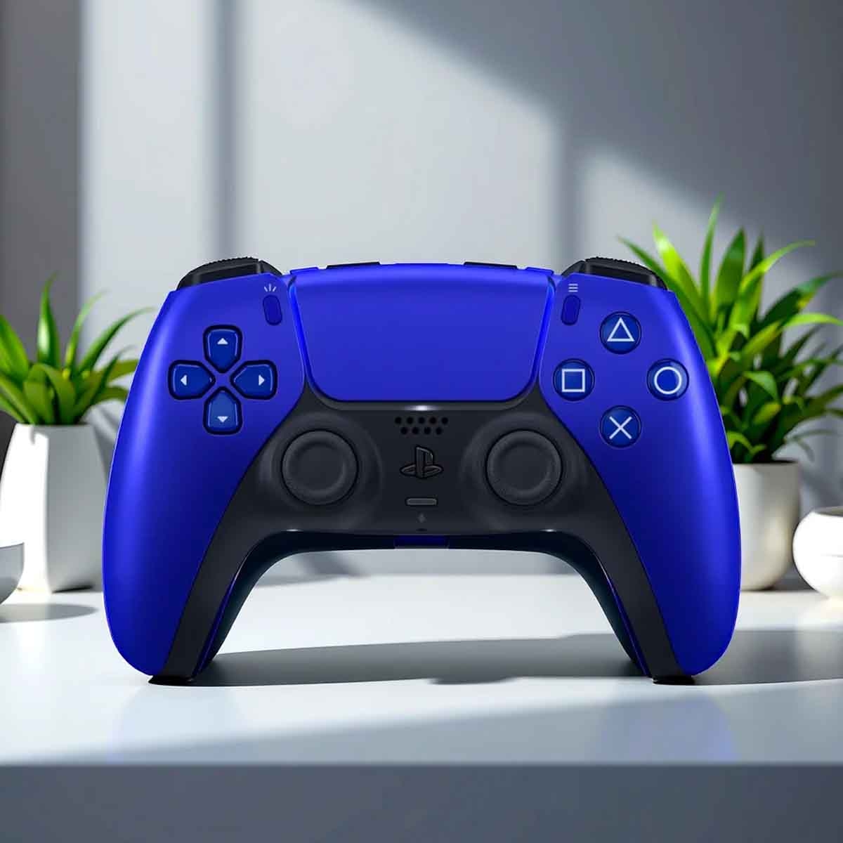 سوني وحدة تحكم لاسلكية دوال سينس باللون الأزرق الكوبالت متوافقة مع بلايستيشن 5