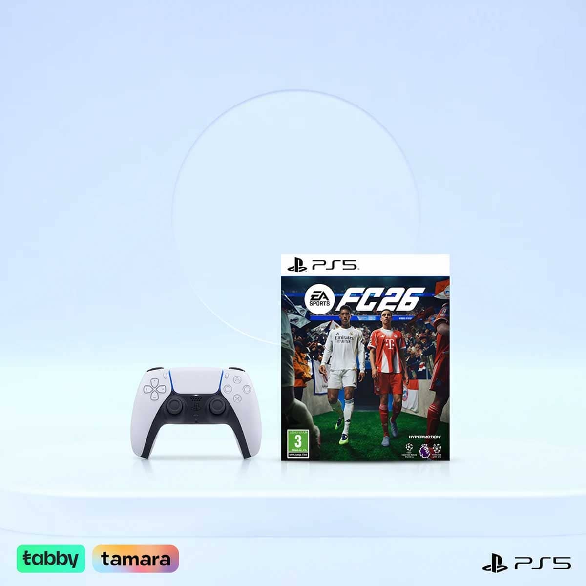 Sony DualSense Wireless Controller White for PS5 with FC26 Video Game Bundle