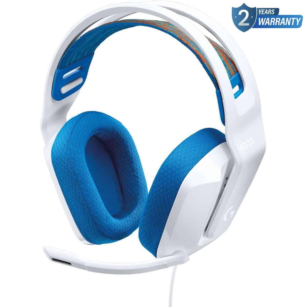 Logitech White/Blue G335 Wired Gaming Headset
