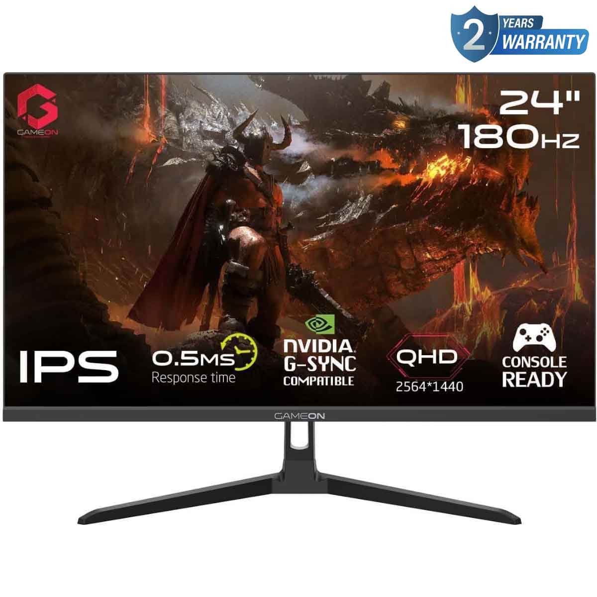 جيم أون شاشة ألعاب QHD بحجم 24" 180Hz IPS سوداء موديل GOAE24QHD180IPS