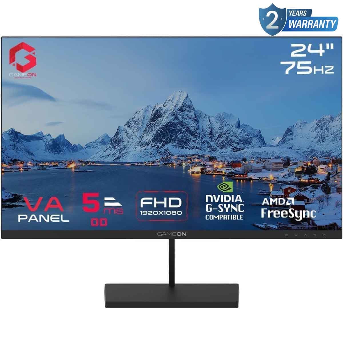 جيم أون شاشة ألعاب FHD بحجم 24" 75Hz VA سوداء موديل GB24F75