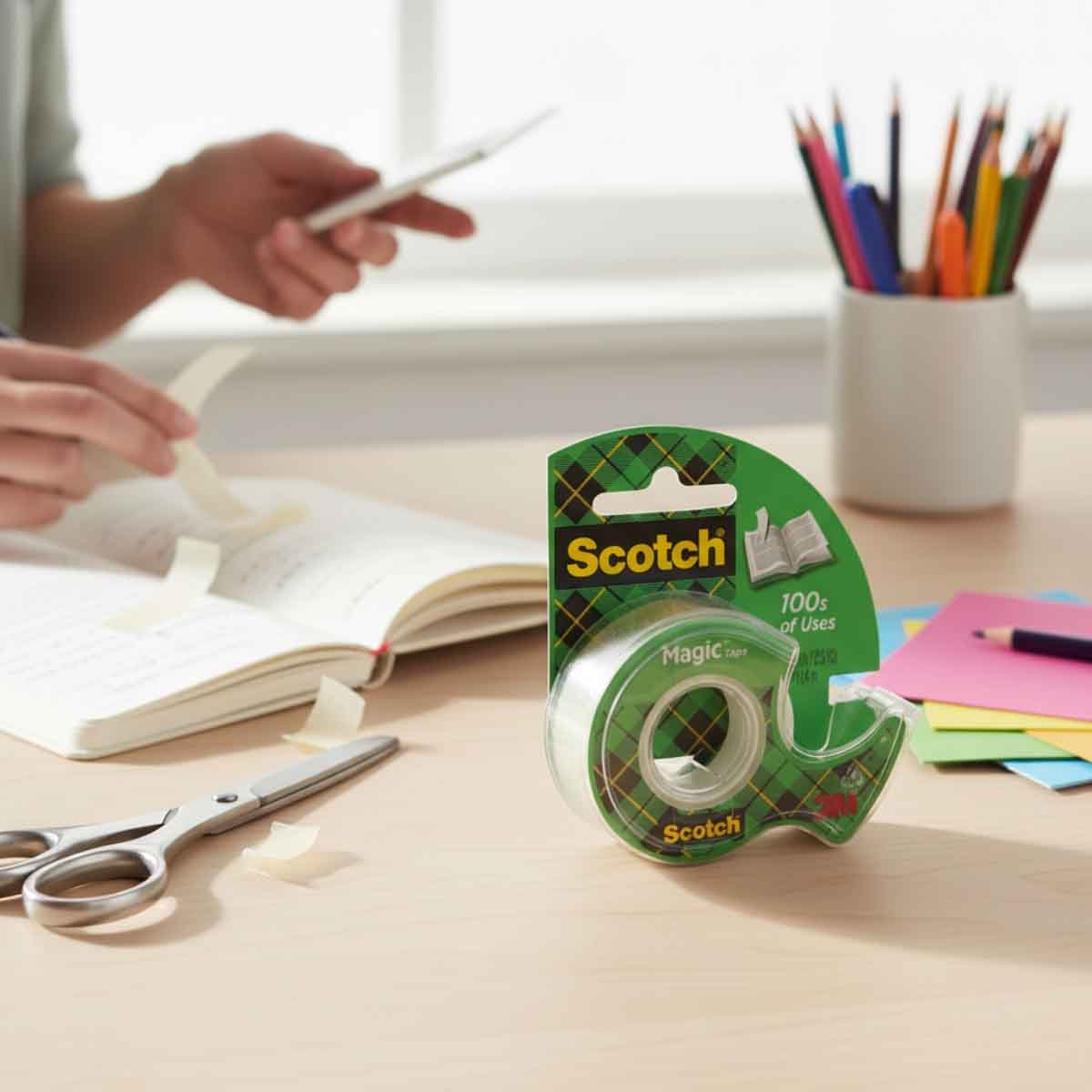 3 ام شريط لاصق سحري شفاف مطفي 0.5 انش × 450 انش