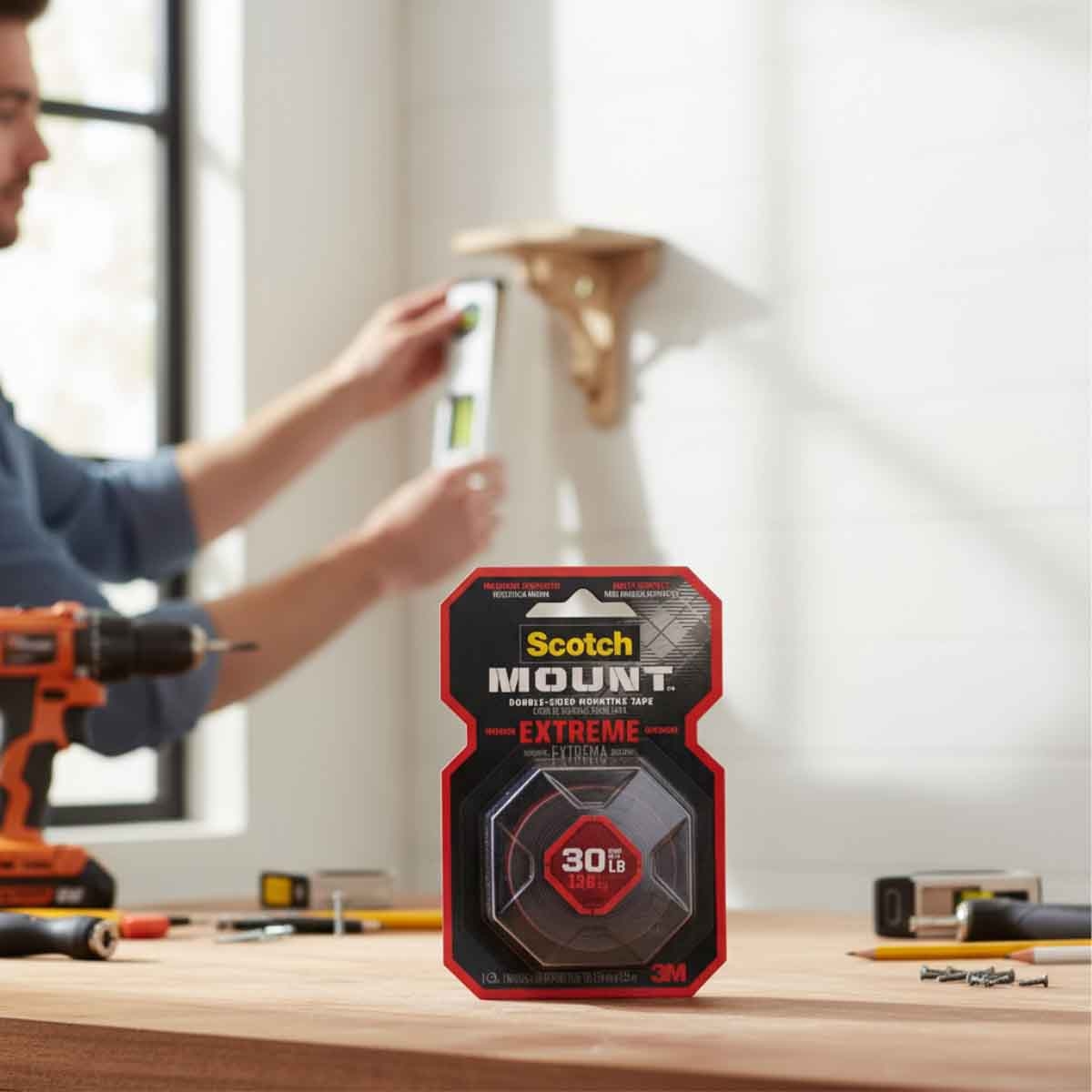 3M 1" x 60" Black Scotch-Mount Extreme Heavy Duty Mounting Roll