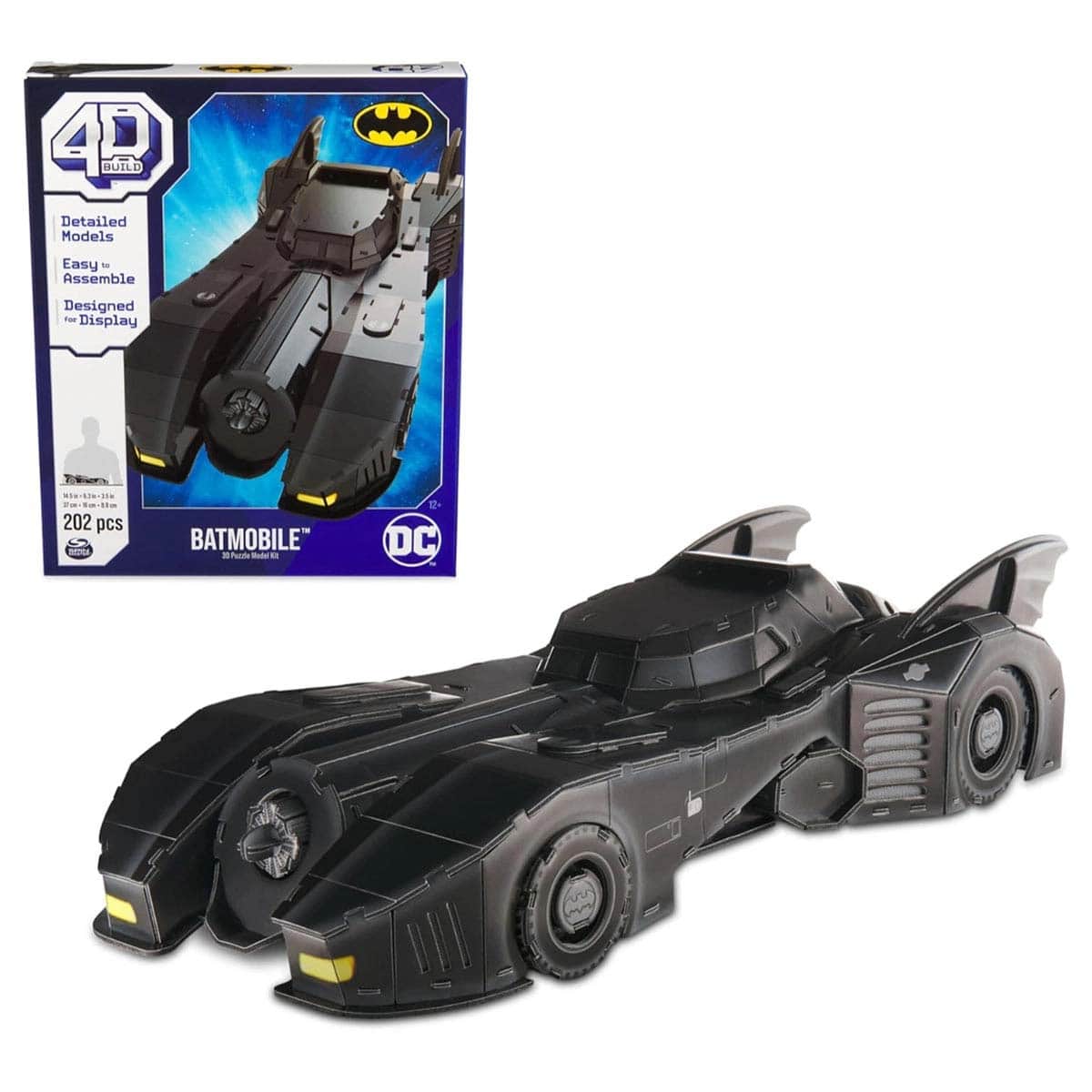 4D Build DC Retro Batmobile & Ravensburger 3D Puzzle with Melissa & Doug Lacing Beads Bundle Unisex, 13+ Years