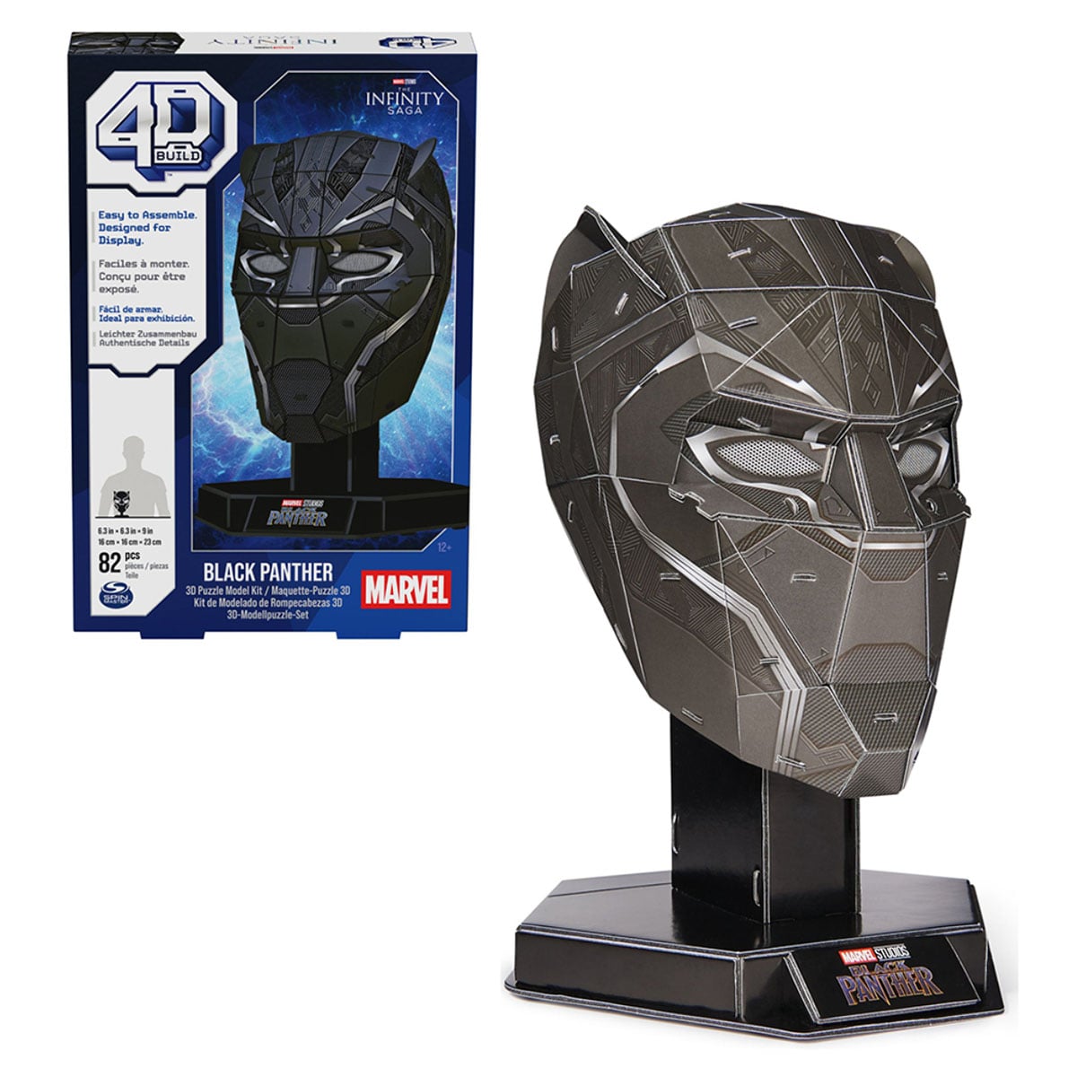 4D Build Marvel Black Panther 3D Puzzle Model Kit Unisex, 13+ Years