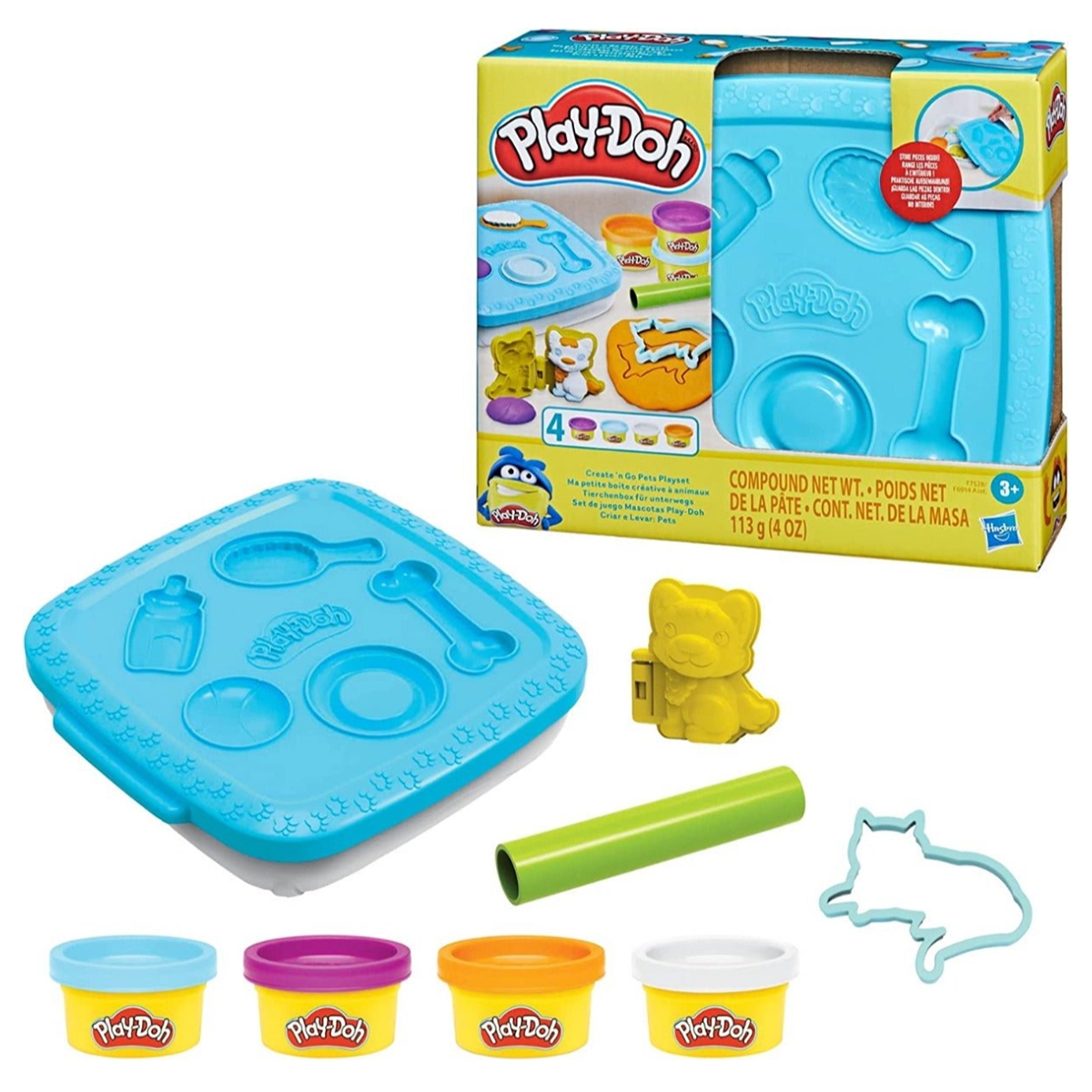 Play-Doh Create N Go Pets Dough Set Unisex, 3-4 Years