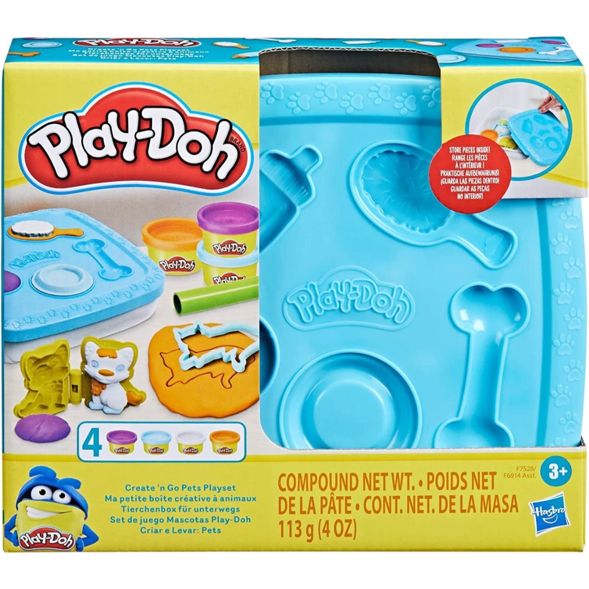 Play-Doh Create N Go Pets Dough Set Unisex, 3-4 Years