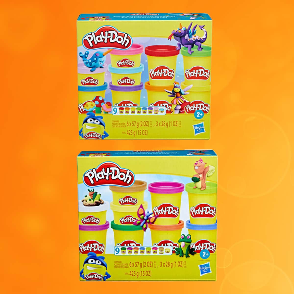 Play-Doh Assorted Bright Rainbow Dough Set Unisex, 3-4 Years, Pack of 9