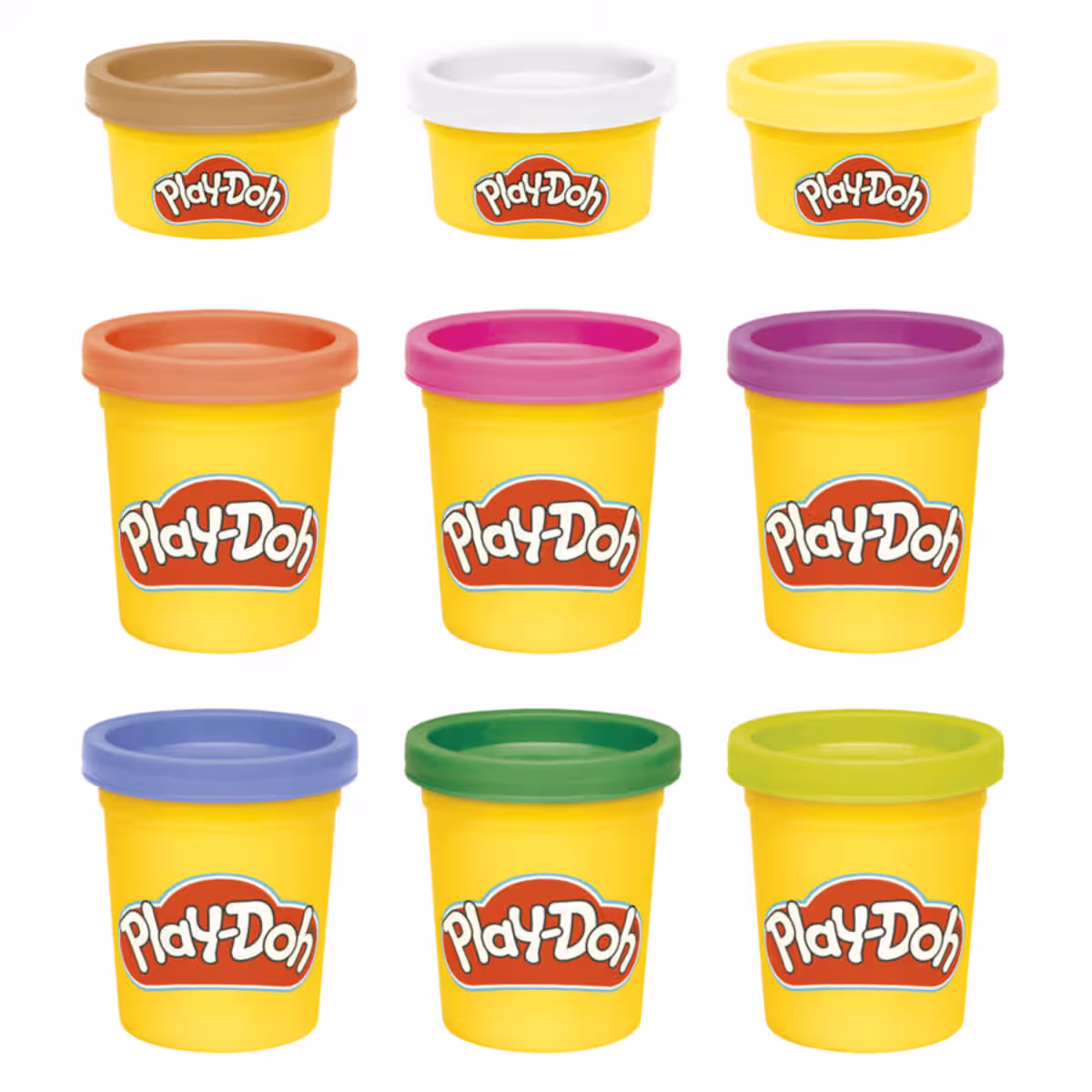 Play-Doh Assorted Bright Rainbow Dough Set Unisex, 3-4 Years, Pack of 9