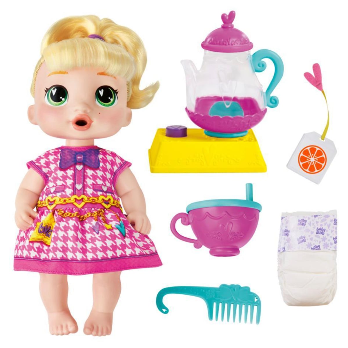 Baby Alive 11″ Bubbly Tea Party LaLa GooGoo Baby Doll Playset Girls, 3-4 Years