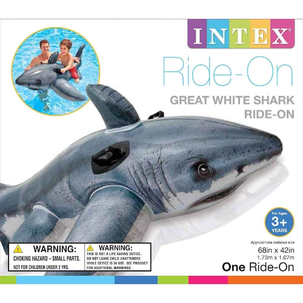 Intex Great White Shark Ride on Unisex, 3-4 Years