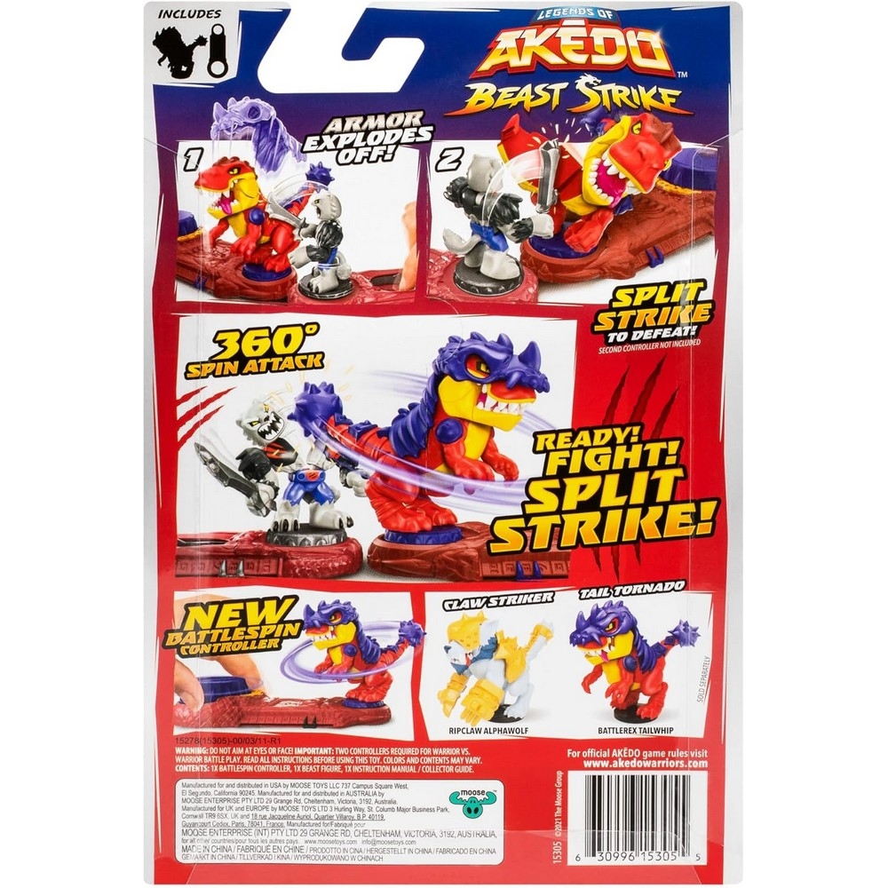 Akedo Ultra Beasts Battlerex Tailwhip Action Figure Unisex, 5-7 Years