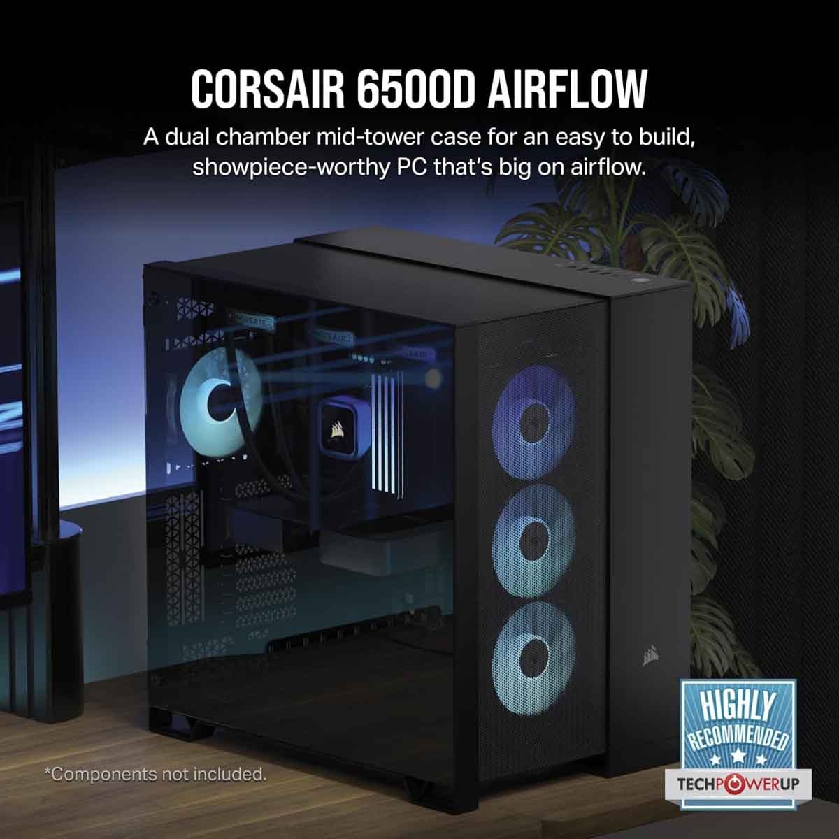 Corsair Black 6500D Airflow Mid-Tower ATX PC Case