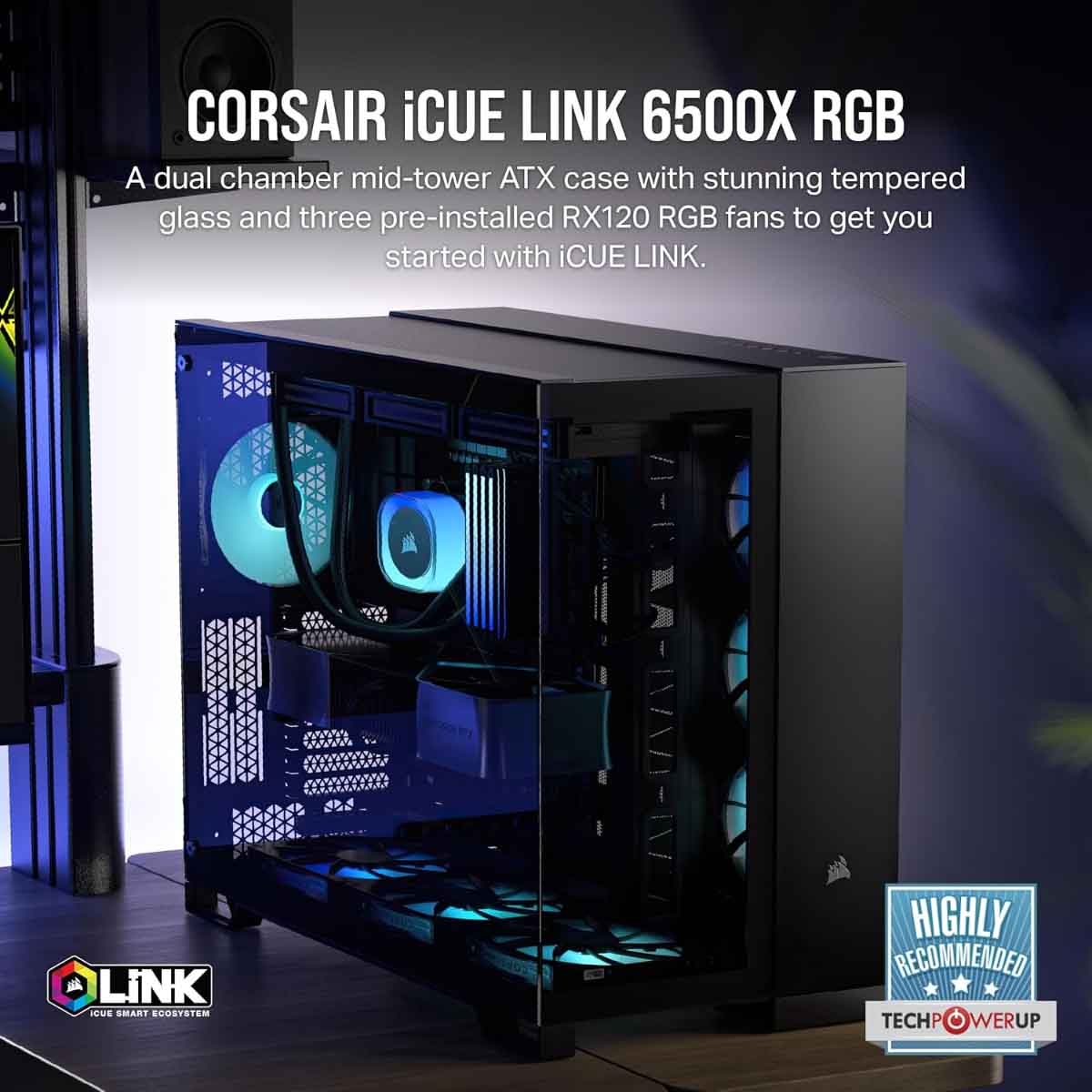 Corsair 6500X RGB ATX Dual-Chamber Gaming PC Case