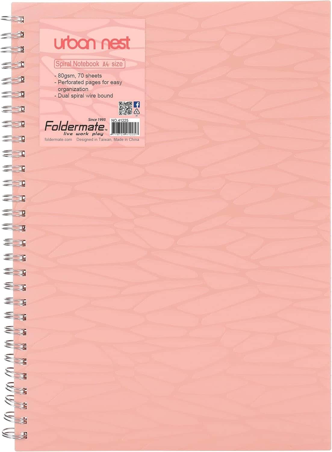 Foldermate A4 80GSM 70 Sheet Urban Nest Regular Colour 1 Subject Assorted Spiral Notebook, Pack of 10