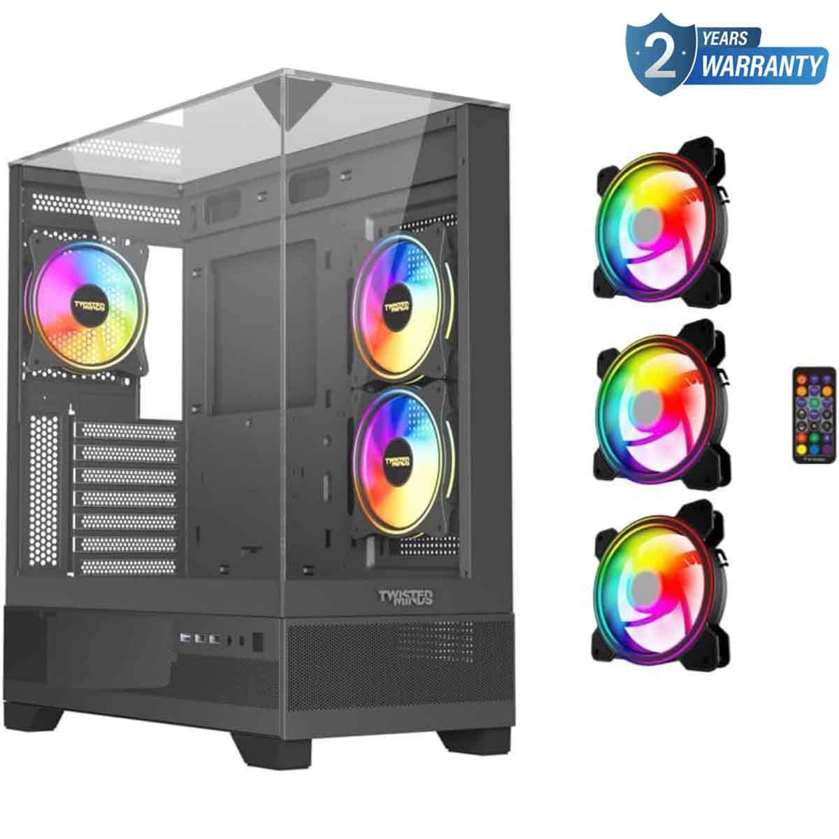 Twisted Minds Black Quantum Mid-Tower Gaming PC Case
