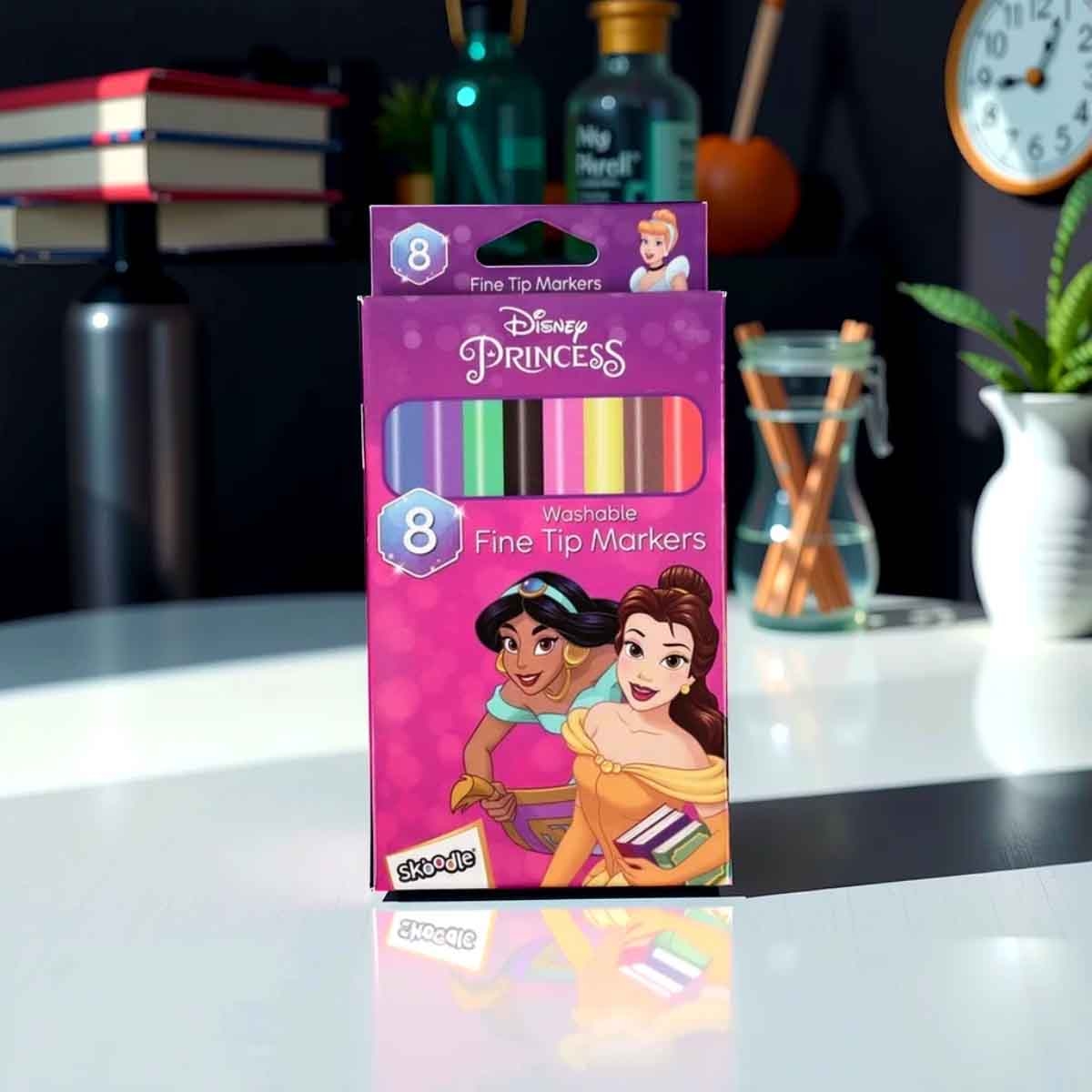 Disney Princess 8-Piece Washable Fine Tip Marker Unisex, 3-4 Years