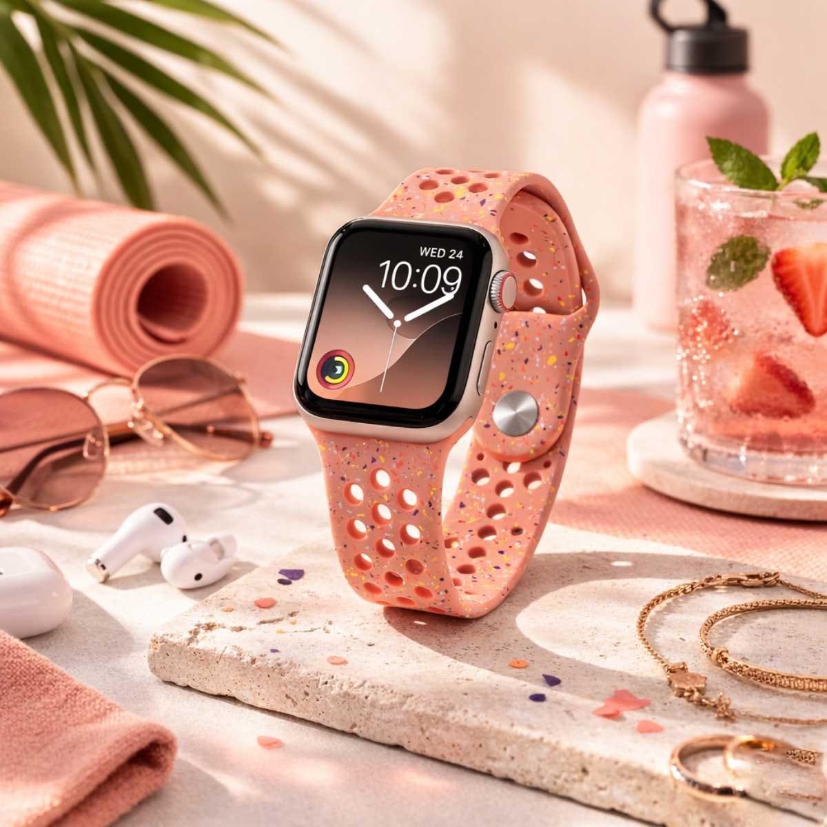 Apple 46mm Alpenglow Pink Nike Sport Band - S/M