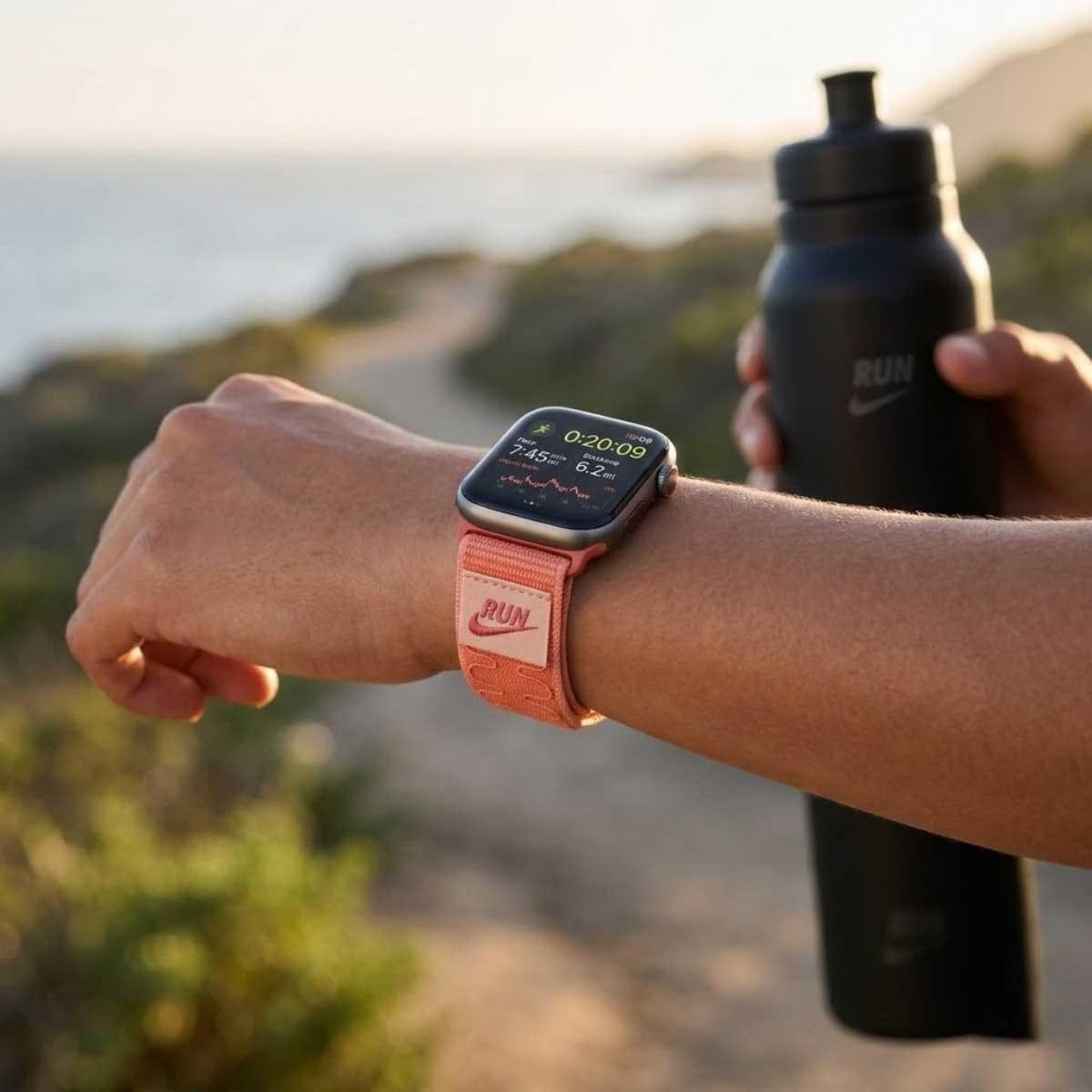 Apple 46mm Alpenglow Pink Nike Sport Loop - One Size