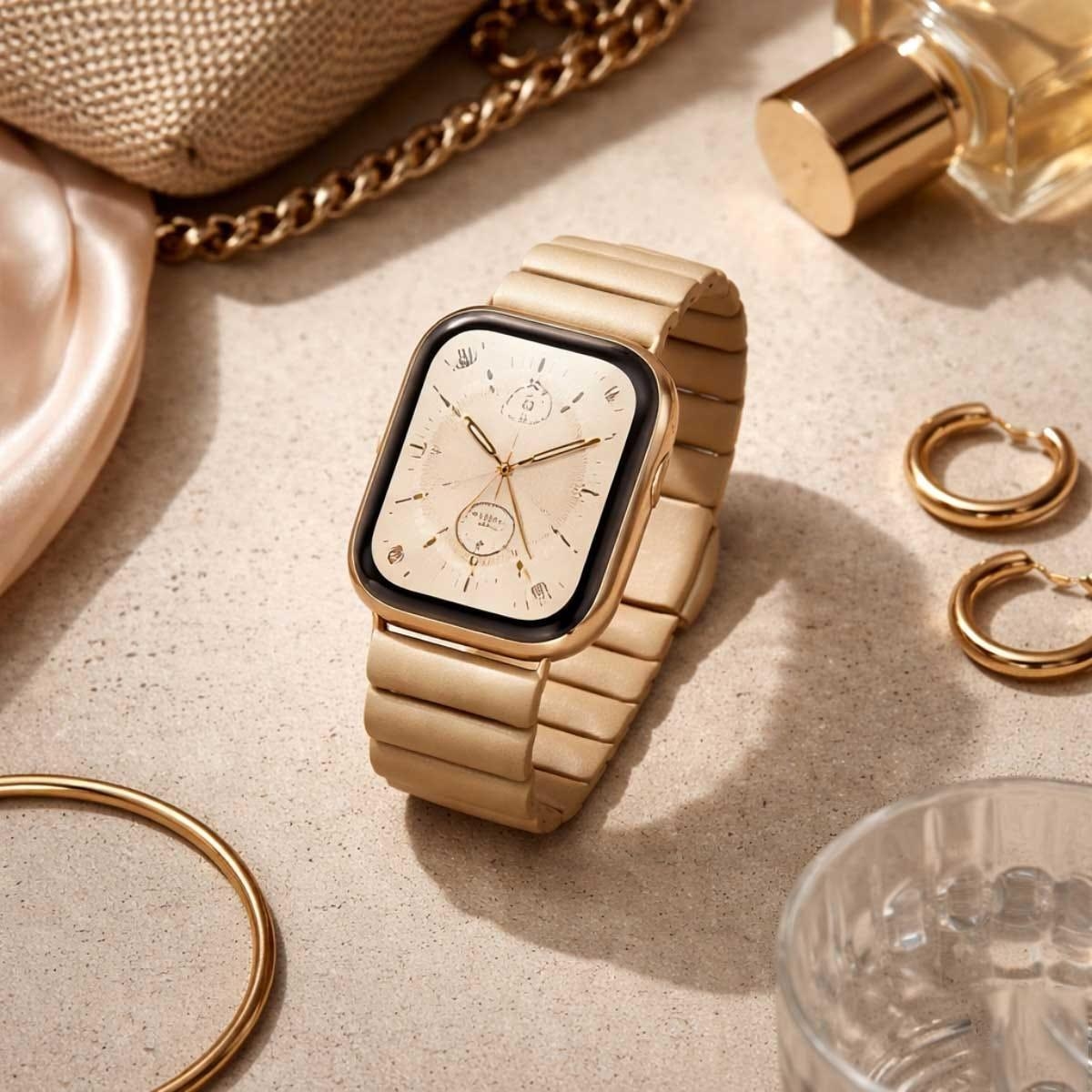 ابل 46mm ذهبي مجموعة لينك براسليت - مقاس واحد