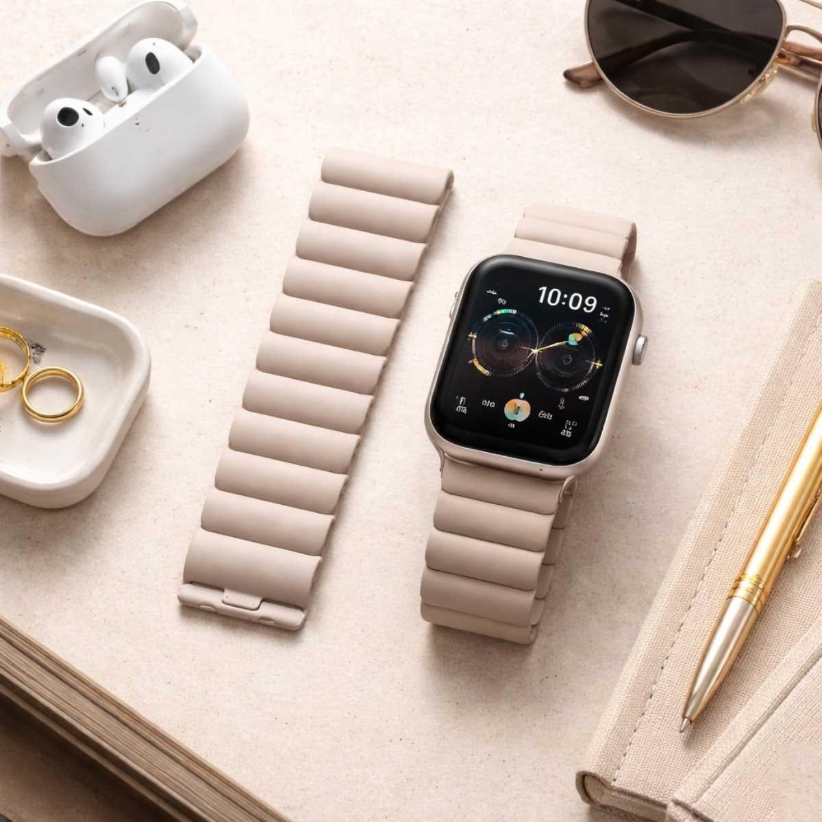 Apple 46mm Natural Link Bracelet Kit - One Size