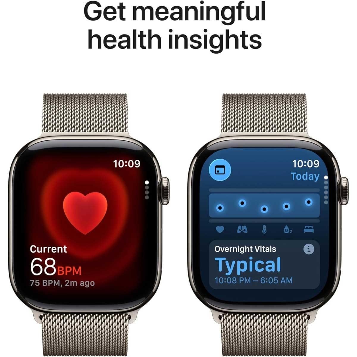 Apple Watch Series 11 (GPS + Cellular) 42mm Natural Titanium Case with Natural Milanese Loop - One Size