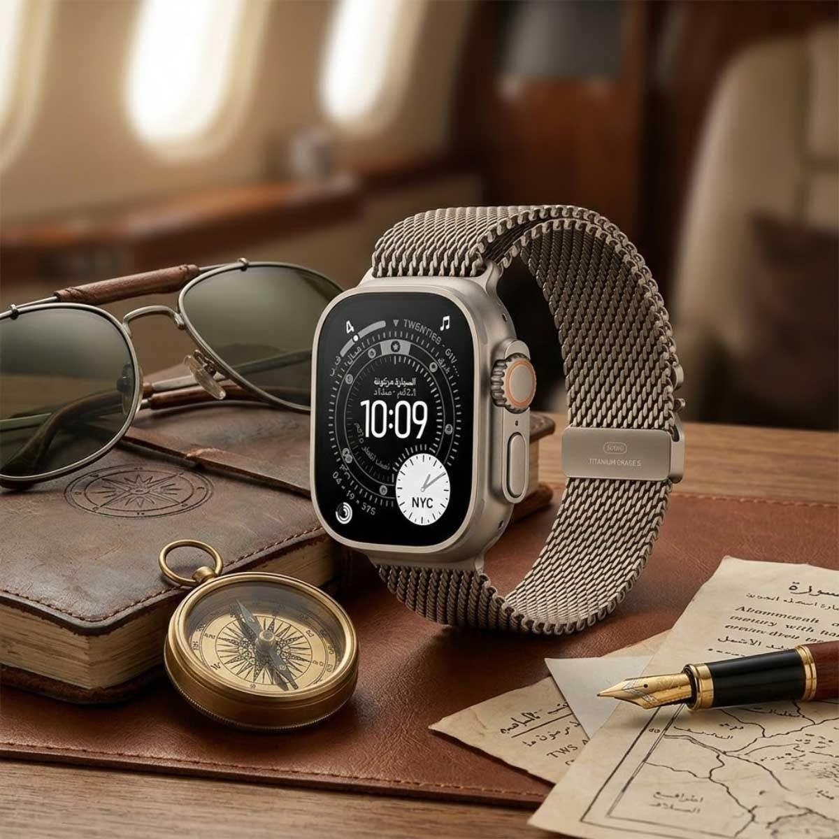 Apple Watch Ultra 3 (GPS + Cellular) 49mm Natural Titanium Case with Natural Titanium Milanese Loop - Small