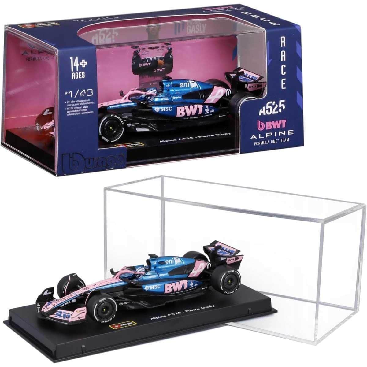 Bburago 1:43 Alpine A525 Diecast Model Car with Helmet Boys, 13+ Years