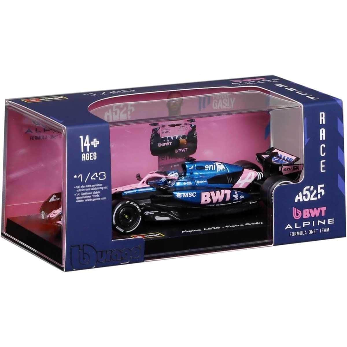 Bburago 1:43 Alpine A525 Diecast Model Car with Helmet Boys, 13+ Years