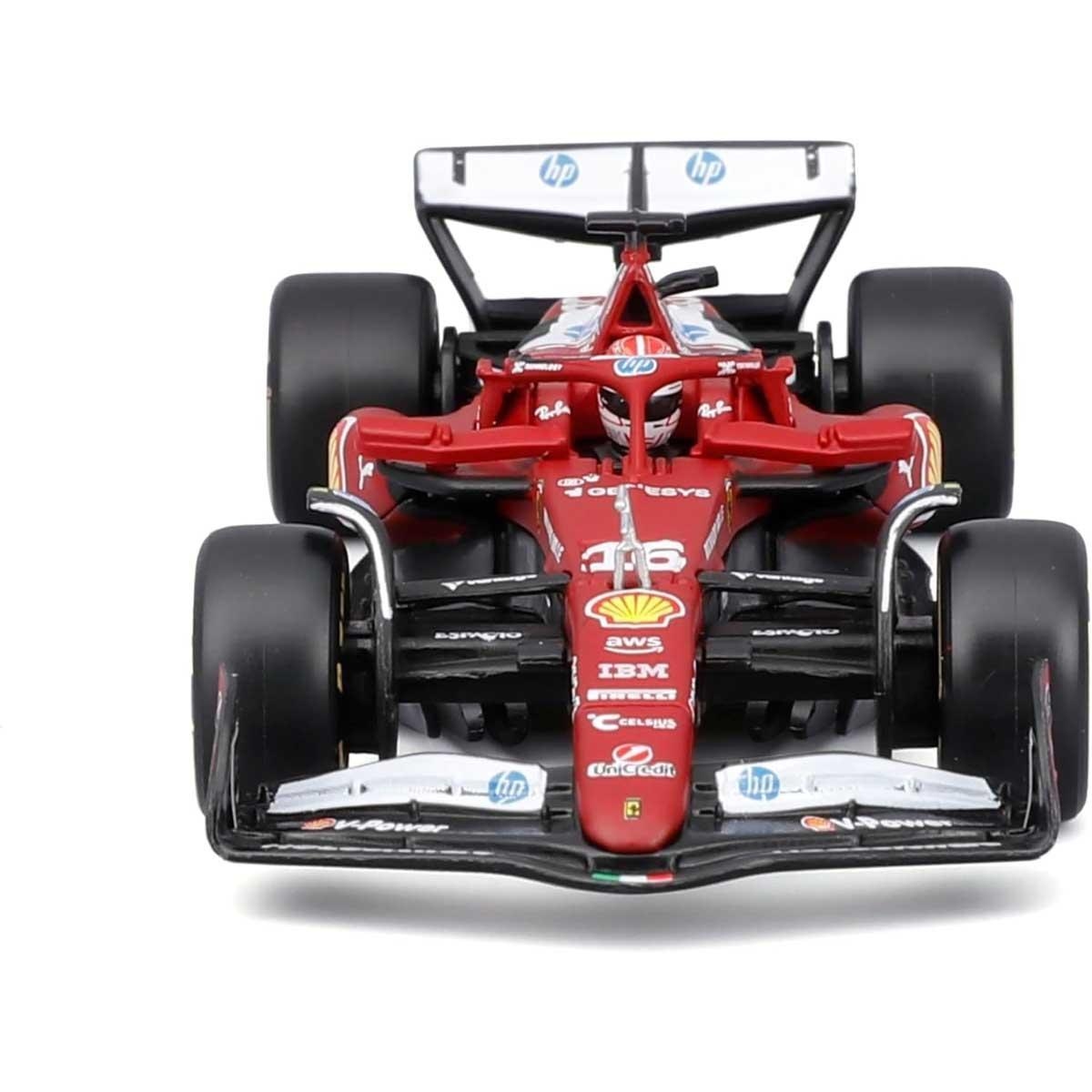 بوراغو سيارة فيراري SF-25 موديل معدن مصبوب بمقياس 1:43 مع خوذة للأولاد، 13+ سنوات