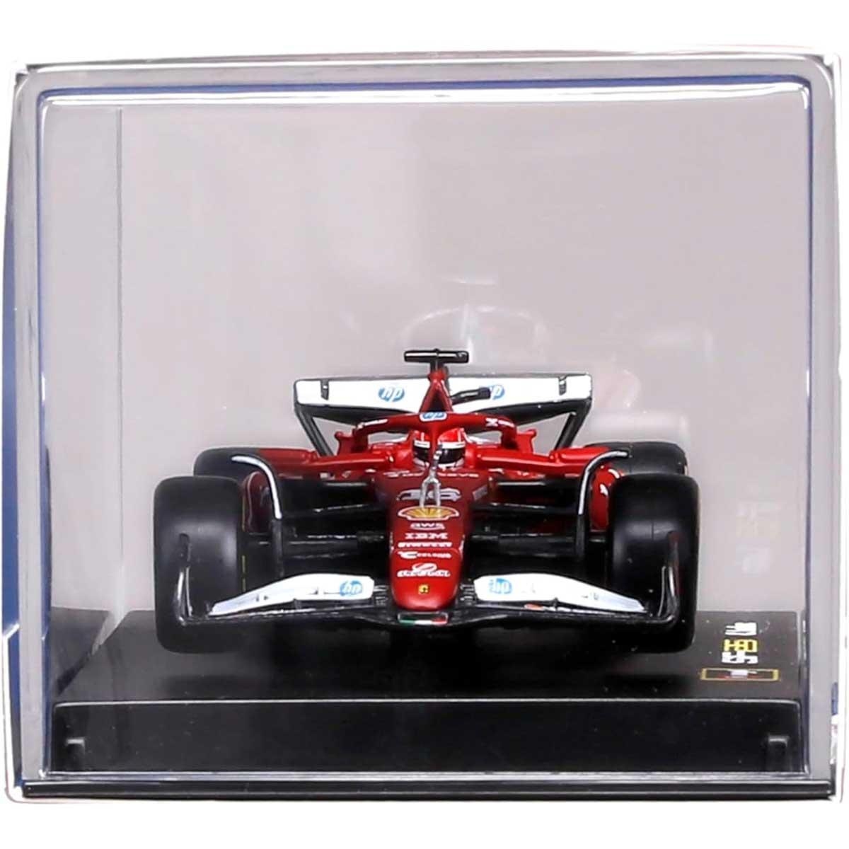 بوراغو سيارة فيراري SF-25 موديل معدن مصبوب بمقياس 1:43 مع خوذة للأولاد، 13+ سنوات