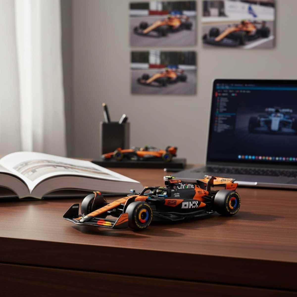 Bburago 1:43 McLaren MCL39 Diecast Model Car with Helmet Boys, 13+ Years