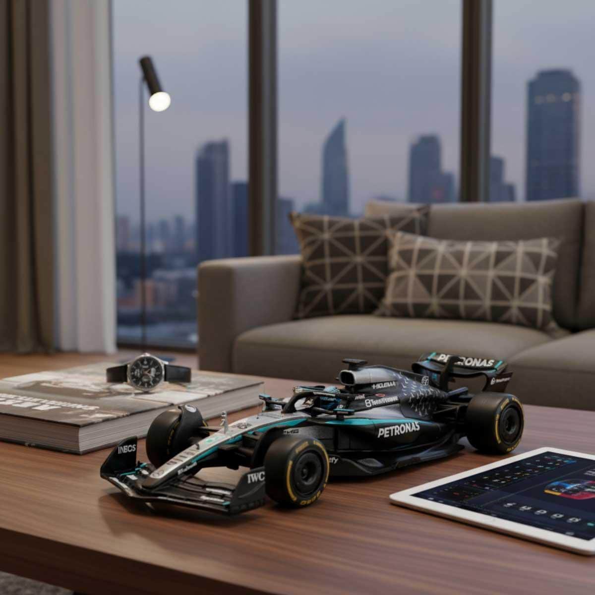 Bburago 1:43 Mercedes-AMG Petronas F1 W16 Team Diecast Model Car with Helmet Boys, 13+ Years