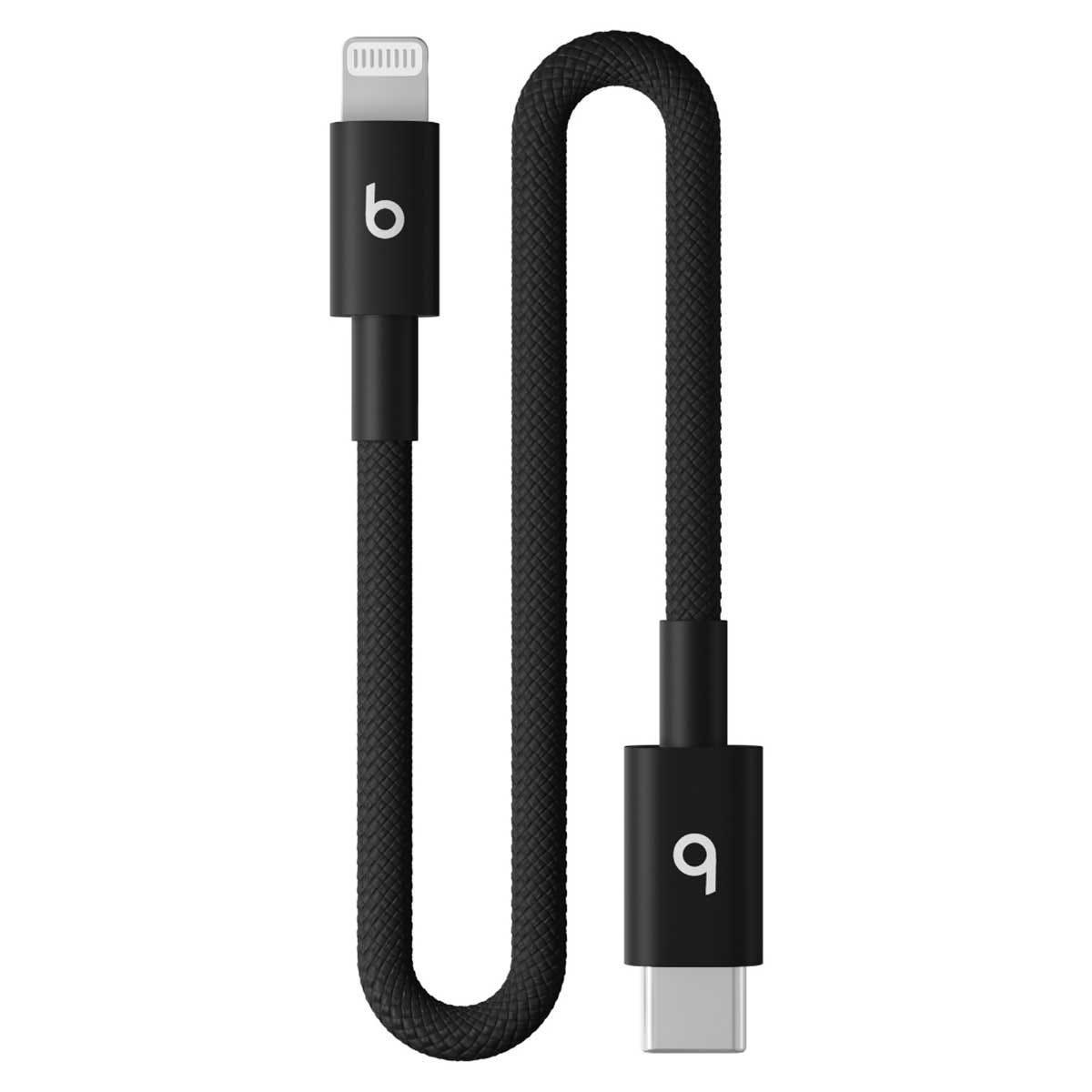 Beats Bolt Black 20cm USB-C to Lightning Woven Short Cable