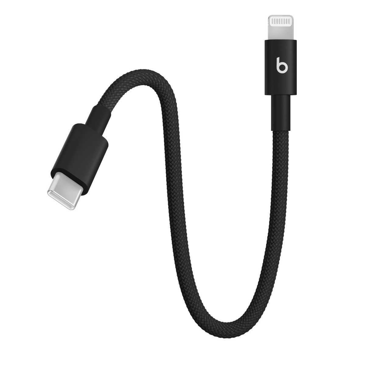 Beats Bolt Black 20cm USB-C to Lightning Woven Short Cable