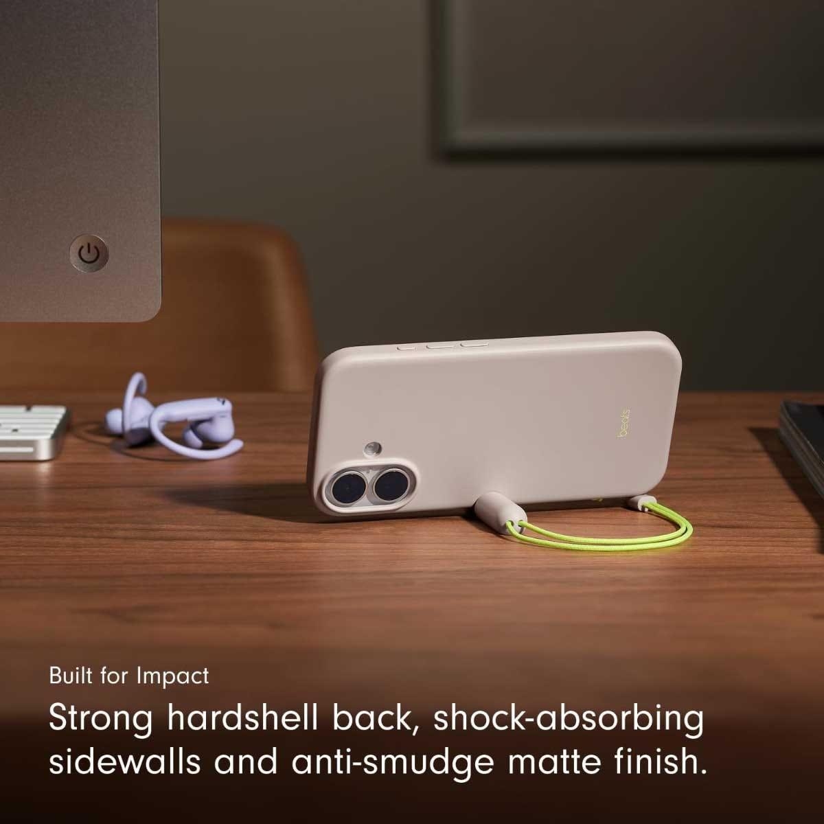 بيتس غطاء مع حامل وMagSafe وتحكم بالكاميرا لآيفون 17 - لايم ستون