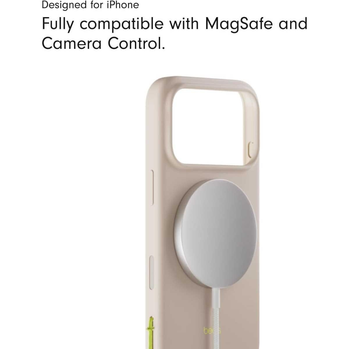 بيتس غطاء مع حامل وMagSafe وتحكم بالكاميرا لآيفون 17 - لايم ستون
