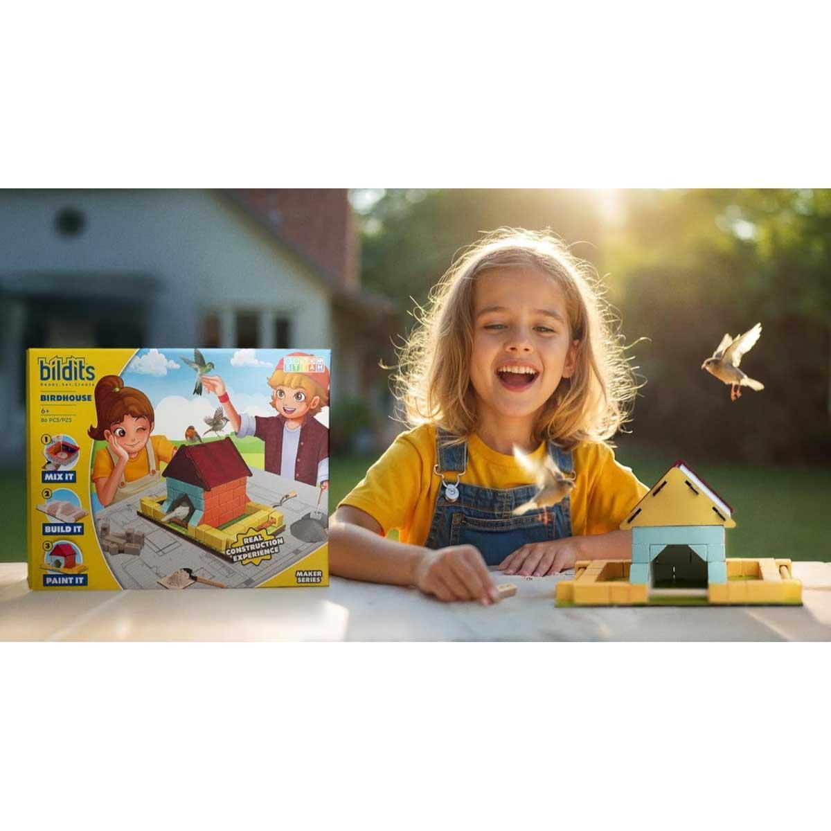 بيلدتس طقم بناء بيت طيور للجنسين، 6-8 سنوات